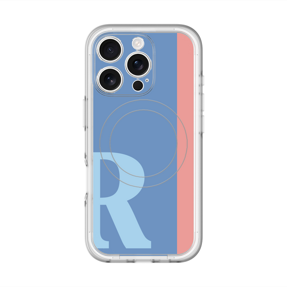 スリムプロテクションプレミアムケース with MagSafe［ オリジナル - initial color line - R blue ］