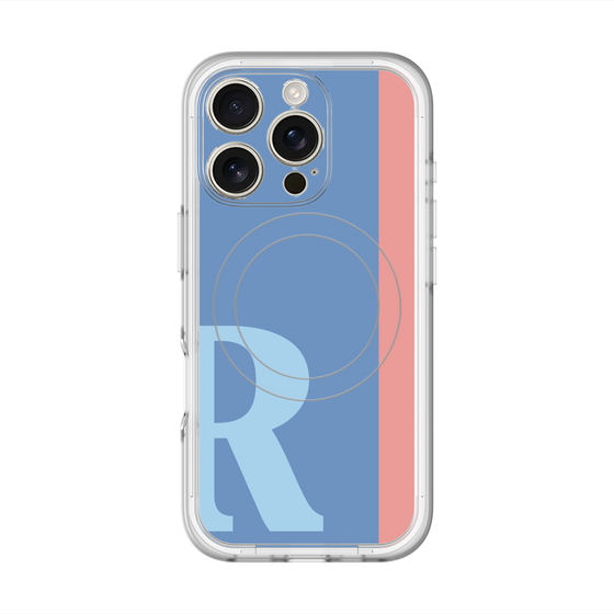 スリムプロテクションプレミアムケース with MagSafe［ オリジナル - initial color line - R blue ］