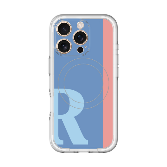 スリムプロテクションプレミアムケース with MagSafe［ オリジナル - initial color line - R blue ］