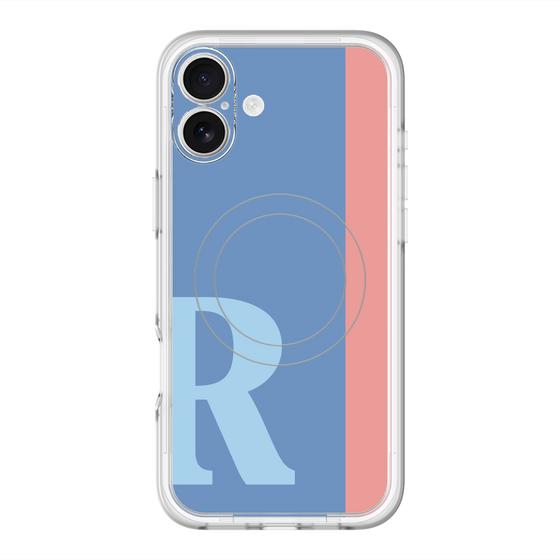 スリムプロテクションプレミアムケース with MagSafe［ オリジナル - initial color line - R blue ］