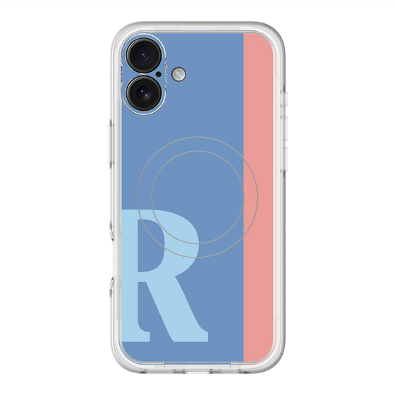 スリムプロテクションプレミアムケース with MagSafe［ オリジナル - initial color line - R blue ］