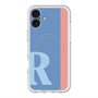 スリムプロテクションプレミアムケース with MagSafe［ オリジナル - initial color line - R blue ］