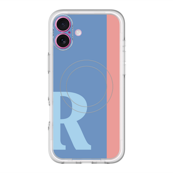 スリムプロテクションプレミアムケース with MagSafe［ オリジナル - initial color line - R blue ］