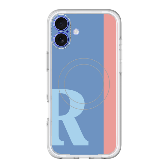 スリムプロテクションプレミアムケース with MagSafe［ オリジナル - initial color line - R blue ］