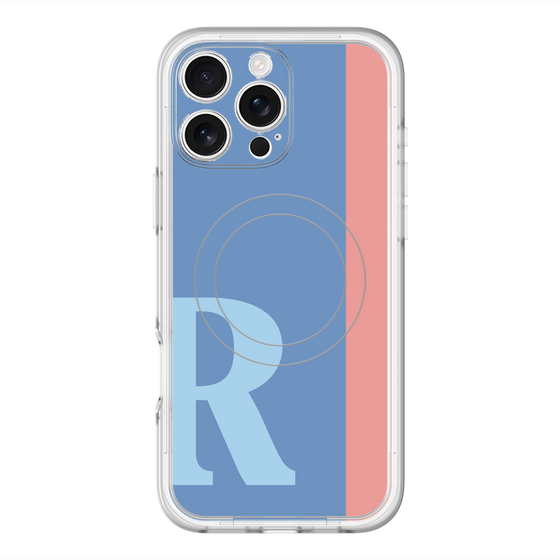 スリムプロテクションプレミアムケース with MagSafe［ オリジナル - initial color line - R blue ］