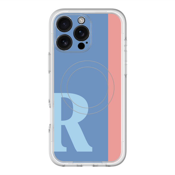 スリムプロテクションプレミアムケース with MagSafe［ オリジナル - initial color line - R blue ］