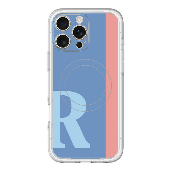 スリムプロテクションプレミアムケース with MagSafe［ オリジナル - initial color line - R blue ］