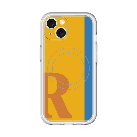 スリムプロテクションプレミアムケース with MagSafe［ オリジナル - initial color line - R orange ］