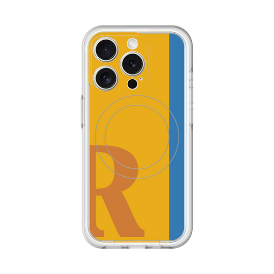 スリムプロテクションプレミアムケース with MagSafe［ オリジナル - initial color line - R orange ］