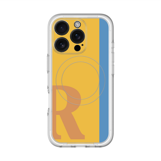 スリムプロテクションプレミアムケース with MagSafe［ オリジナル - initial color line - R orange ］
