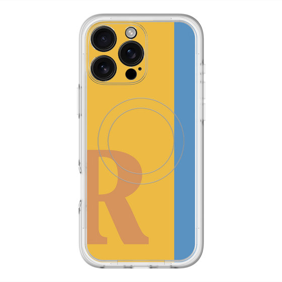 スリムプロテクションプレミアムケース with MagSafe［ オリジナル - initial color line - R orange ］