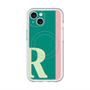 スリムプロテクションプレミアムケース with MagSafe［ オリジナル - initial color line - R green ］