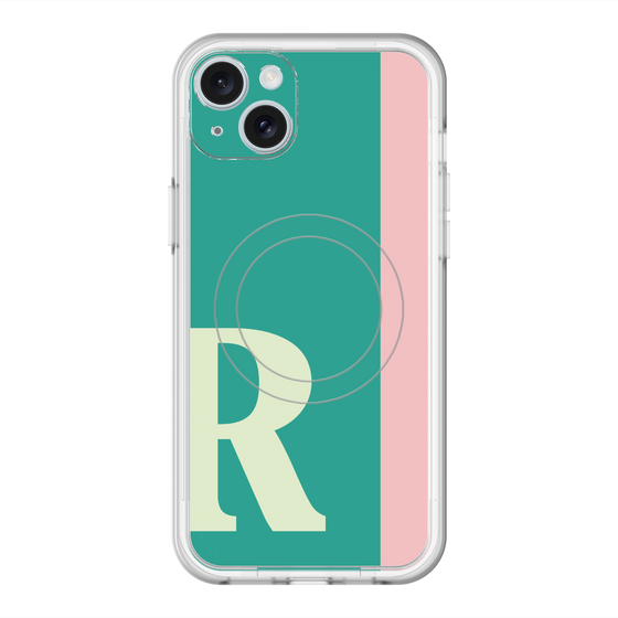 スリムプロテクションプレミアムケース with MagSafe［ オリジナル - initial color line - R green ］