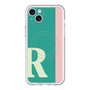 スリムプロテクションプレミアムケース with MagSafe［ オリジナル - initial color line - R green ］