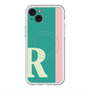 スリムプロテクションプレミアムケース with MagSafe［ オリジナル - initial color line - R green ］