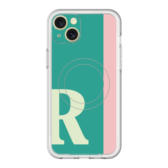 スリムプロテクションプレミアムケース with MagSafe［ オリジナル - initial color line - R green ］