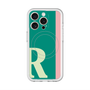 スリムプロテクションプレミアムケース with MagSafe［ オリジナル - initial color line - R green ］