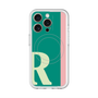 スリムプロテクションプレミアムケース with MagSafe［ オリジナル - initial color line - R green ］