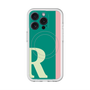 スリムプロテクションプレミアムケース with MagSafe［ オリジナル - initial color line - R green ］