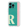 スリムプロテクションプレミアムケース with MagSafe［ オリジナル - initial color line - R green ］