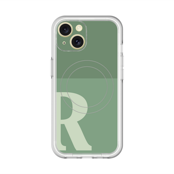 スリムプロテクションプレミアムケース with MagSafe［ オリジナル - initial two tone - R green ］