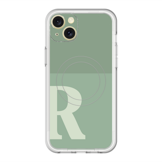 スリムプロテクションプレミアムケース with MagSafe［ オリジナル - initial two tone - R green ］