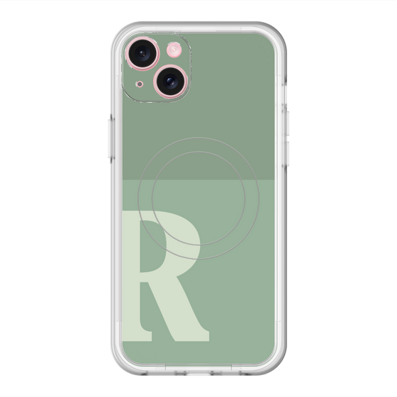 スリムプロテクションプレミアムケース with MagSafe［ オリジナル - initial two tone - R green ］
