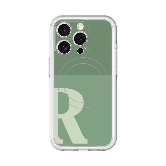 スリムプロテクションプレミアムケース with MagSafe［ オリジナル - initial two tone - R green ］