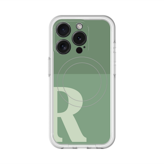 スリムプロテクションプレミアムケース with MagSafe［ オリジナル - initial two tone - R green ］