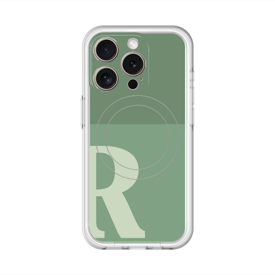 スリムプロテクションプレミアムケース with MagSafe［ オリジナル - initial two tone - R green ］