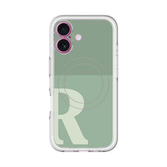 スリムプロテクションプレミアムケース with MagSafe［ オリジナル - initial two tone - R green ］
