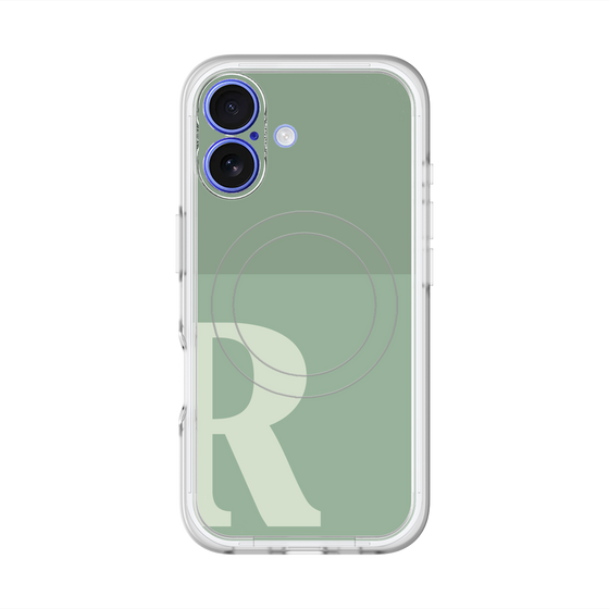 スリムプロテクションプレミアムケース with MagSafe［ オリジナル - initial two tone - R green ］