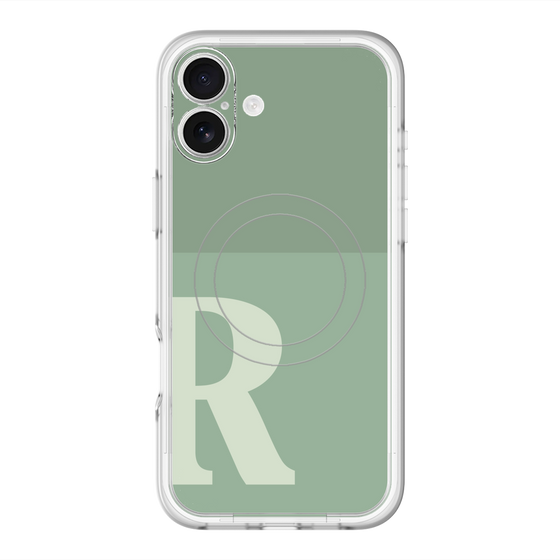 スリムプロテクションプレミアムケース with MagSafe［ オリジナル - initial two tone - R green ］