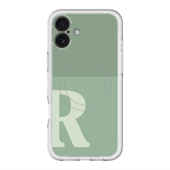 スリムプロテクションプレミアムケース with MagSafe［ オリジナル - initial two tone - R green ］