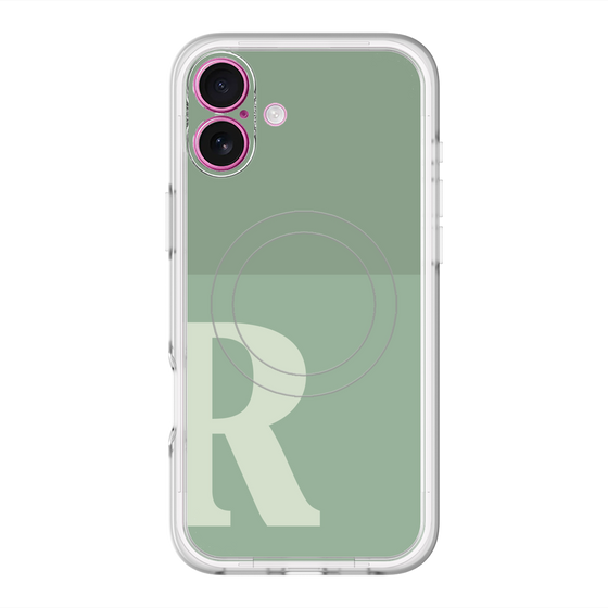 スリムプロテクションプレミアムケース with MagSafe［ オリジナル - initial two tone - R green ］
