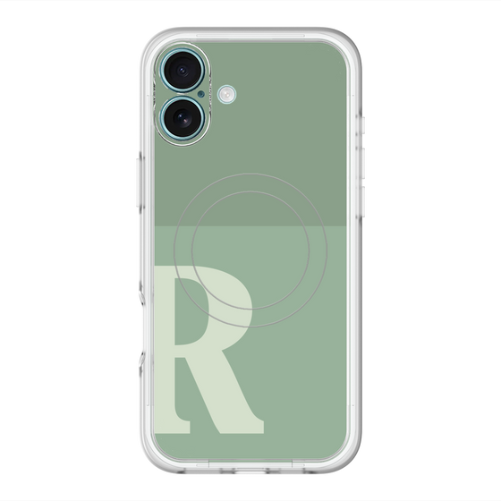 スリムプロテクションプレミアムケース with MagSafe［ オリジナル - initial two tone - R green ］