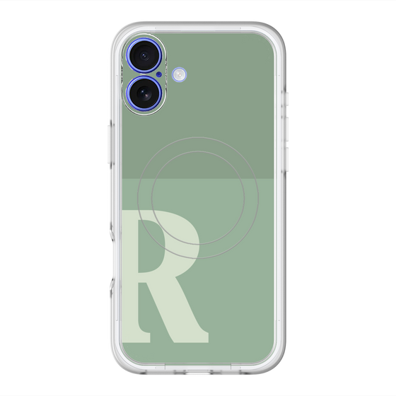 スリムプロテクションプレミアムケース with MagSafe［ オリジナル - initial two tone - R green ］
