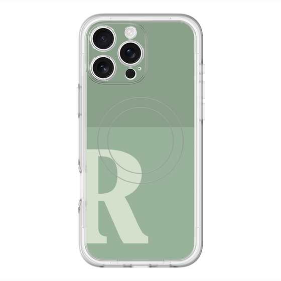 スリムプロテクションプレミアムケース with MagSafe［ オリジナル - initial two tone - R green ］