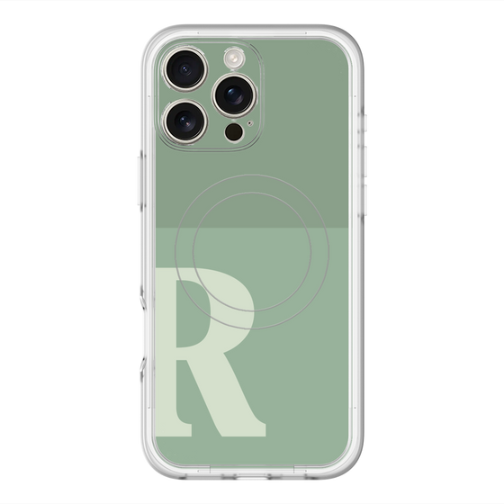 スリムプロテクションプレミアムケース with MagSafe［ オリジナル - initial two tone - R green ］
