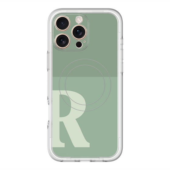 スリムプロテクションプレミアムケース with MagSafe［ オリジナル - initial two tone - R green ］
