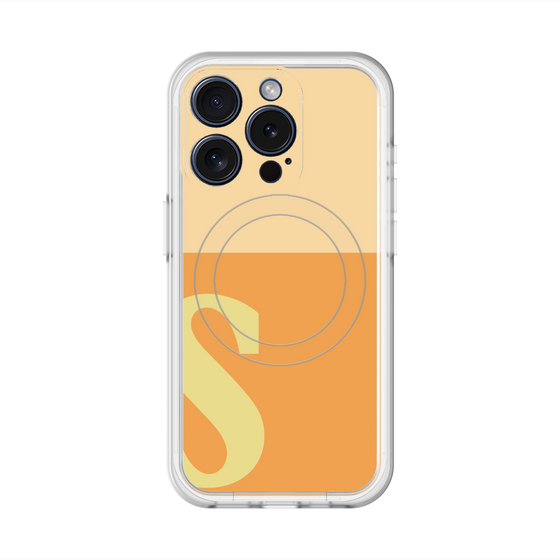 スリムプロテクションプレミアムケース with MagSafe［ オリジナル - initial two tone - S orange ］