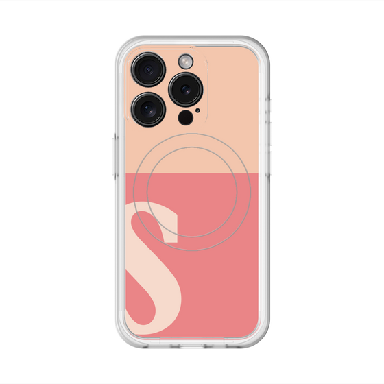 スリムプロテクションプレミアムケース with MagSafe［ オリジナル - initial two tone - S pink ］