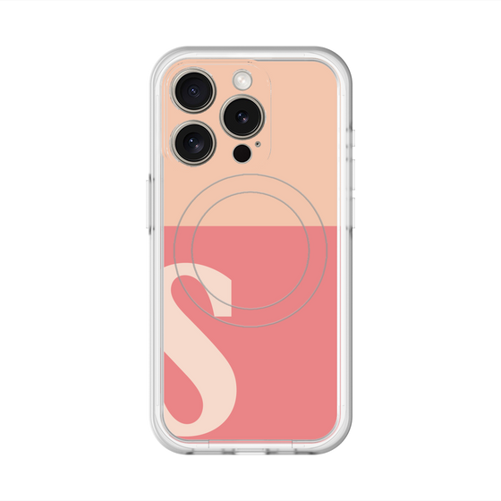 スリムプロテクションプレミアムケース with MagSafe［ オリジナル - initial two tone - S pink ］
