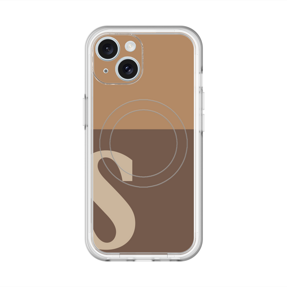 スリムプロテクションプレミアムケース with MagSafe［ オリジナル - initial two tone - S brown ］