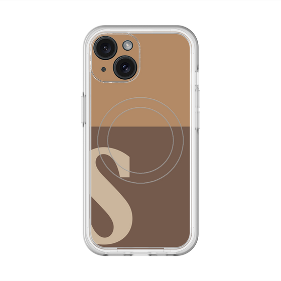 スリムプロテクションプレミアムケース with MagSafe［ オリジナル - initial two tone - S brown ］