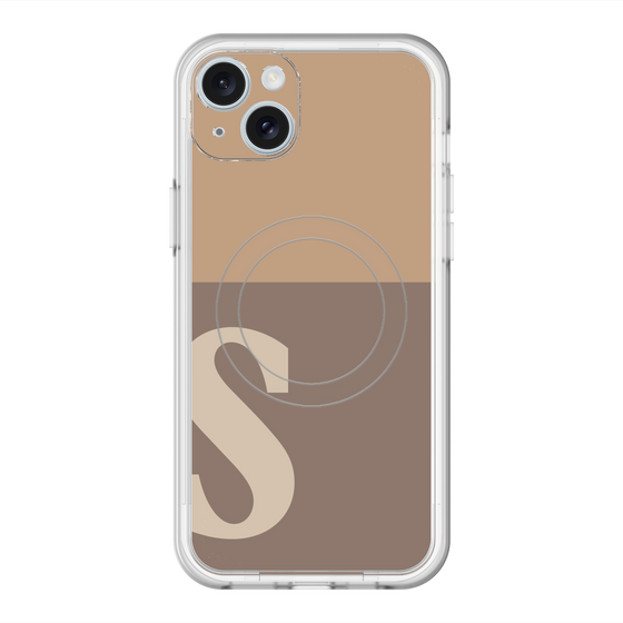 スリムプロテクションプレミアムケース with MagSafe［ オリジナル - initial two tone - S brown ］