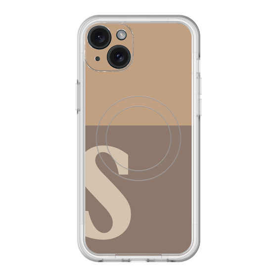 スリムプロテクションプレミアムケース with MagSafe［ オリジナル - initial two tone - S brown ］