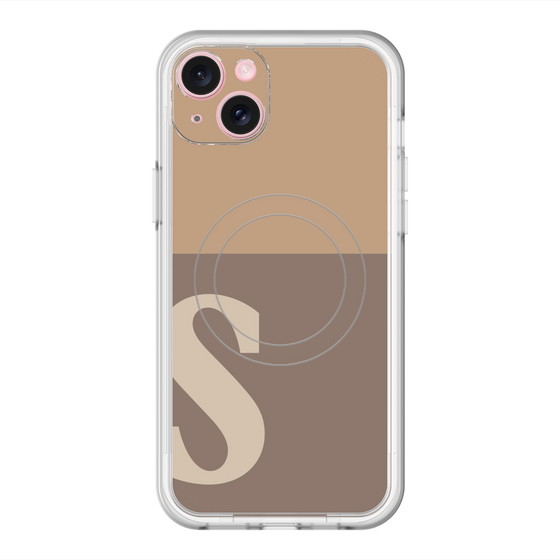 スリムプロテクションプレミアムケース with MagSafe［ オリジナル - initial two tone - S brown ］