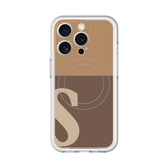 スリムプロテクションプレミアムケース with MagSafe［ オリジナル - initial two tone - S brown ］