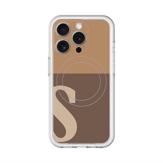 スリムプロテクションプレミアムケース with MagSafe［ オリジナル - initial two tone - S brown ］